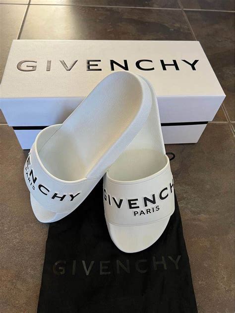 givenchy white fur slides|clear Givenchy slides.